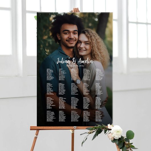 Tableau de sièges mariage avec photo modifiable