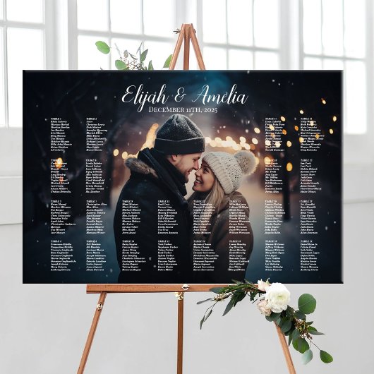 Tableau de sièges mariage avec photo modifiable