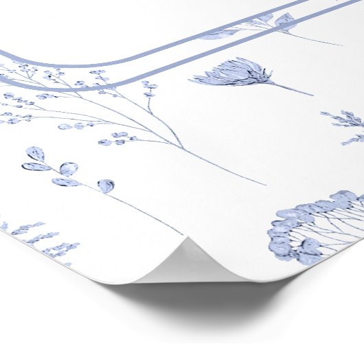 Tableau de sièges mariage bleu clair romantique (Coin)