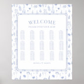 Tableau de sièges mariage bleu clair romantique (Devant)