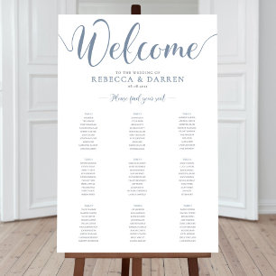 Tableau de sièges Mariage bleu poussiéreux