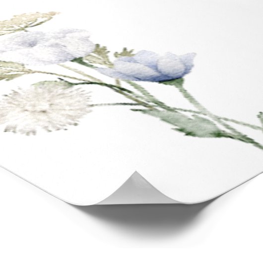 Tableau de sièges mariage bleu rustique romantique (Coin)