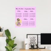 Tableau de sièges Mariage BRIDE. (Bureau à domicile)