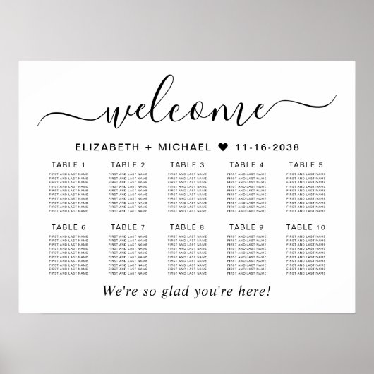 Tableau de sièges Mariage Chic 10 (Devant)