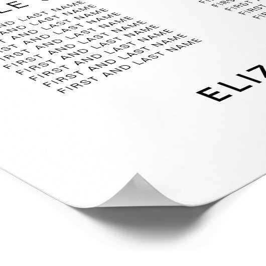 Tableau de sièges Mariage Chic 12 (Coin)