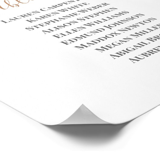 Tableau de sièges Mariage chic Boho (Coin)