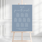 Tableau de sièges Mariage de 10 tables en bleu fon
