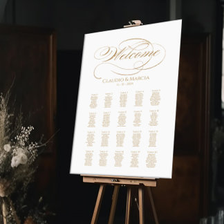 Tableau de sièges mariage de luxe calligraphie élé