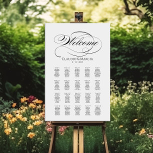 Tableau de sièges mariage de luxe calligraphie élé