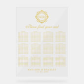 Tableau de sièges Mariage de monogrammes floraux o (Recto)