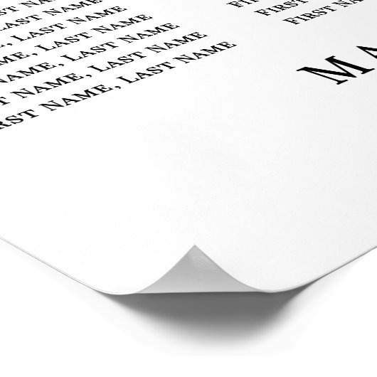 Tableau de sièges Mariage de monogrammes floraux o (Coin)