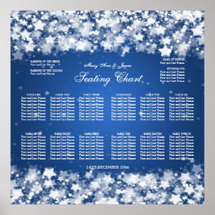Tableau de sièges mariage Éblouissant Étoiles Bleu