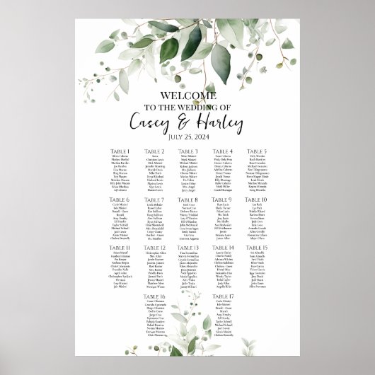 Tableau de sièges mariage élégant et verdoyant 17  (Devant)