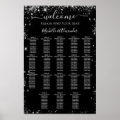 Tableau de sièges mariage en argent noir 18 tablea (Devant)