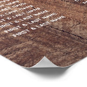 Tableau de sièges Mariage en bois rustique (Coin)