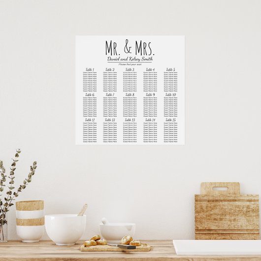 Tableau de sièges Mariage facile - Plus de tables  (Cuisine)