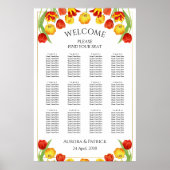 Tableau de sièges Mariage floral blanc Tulipe de p (Devant)