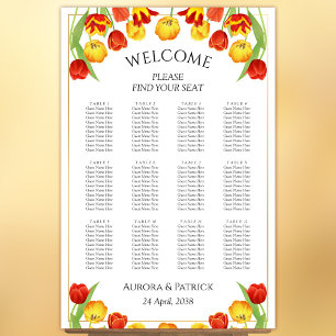 Tableau de sièges Mariage floral blanc Tulipe de p