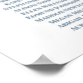 Tableau de sièges Mariage floral bleu poussiéreux (Coin)