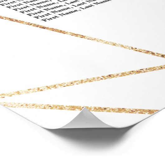 Tableau de sièges Mariage floral en or blanc (Coin)