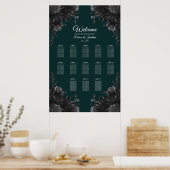 Tableau de sièges Mariage gothique gris-noir vert  (Cuisine)
