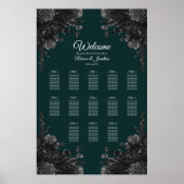 Tableau de sièges Mariage gothique gris-noir vert  (Devant)