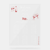 Tableau de sièges Mariage marron avec Doodles tiré (Recto)