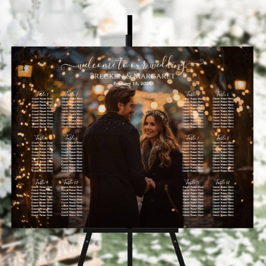 Tableau de sièges mariage moderne avec photo 12 ta