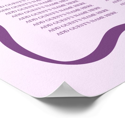 Tableau de sièges Mariage moderne violet (Coin)