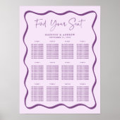 Tableau de sièges Mariage moderne violet (Devant)