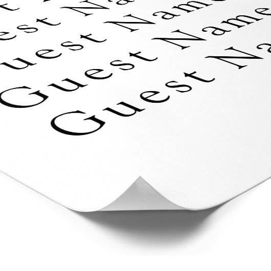 Tableau de sièges Mariage noir (Coin)