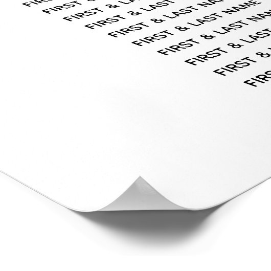 Tableau de sièges Mariage noir blanc simple (Coin)