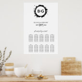 Tableau de sièges Mariage noir blanc simple (Cuisine)