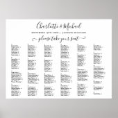 Tableau de sièges Mariage noir et blanc de 200 nom (Devant)