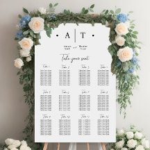 Tableau de sièges Mariage noir et blanc pointillé