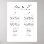 Tableau de sièges Mariage noir et blanc simple et  (Devant)