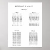 Tableau de sièges Mariage personnalisé simple et é (Devant)