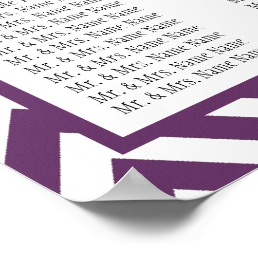 Tableau de sièges Mariage Purple Chevron Zig Zag (Coin)