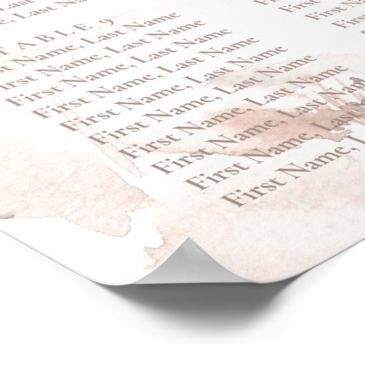 Tableau de sièges Mariage rose pâle (Coin)