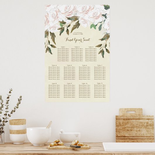 tableau de sièges mariage rose vif (Cuisine)