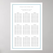 Tableau de sièges Mariage simple bleu et blanc (Devant)