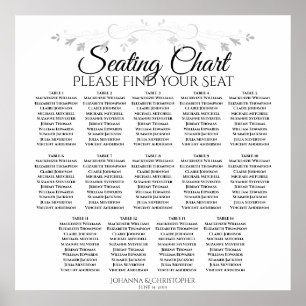 Tableau de sièges Mariage simple élégant de 14 tab