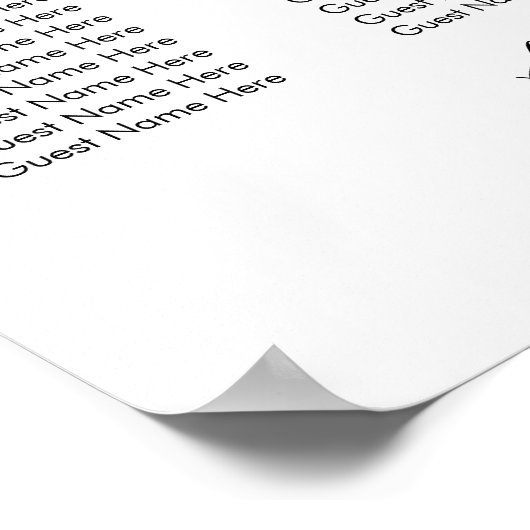 Tableau de sièges Mariage simple - moins de tables (Coin)