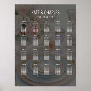 Tableau de sièges Mariage unique personnalisé styl