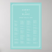 Tableau de sièges Mariage vert à la menthe minimal (Devant)