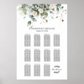 Tableau de sièges mariage vert et rose 11 tables (Devant)