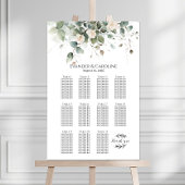 Tableau de sièges mariage vert et rose 11 tables