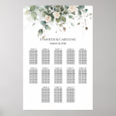 Tableau de sièges mariage vert et rose 13 tables (Devant)
