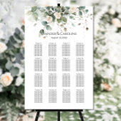 Tableau de sièges mariage vert et rose 16 tables