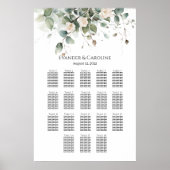 Tableau de sièges mariage vert et rose 18 tables (Devant)